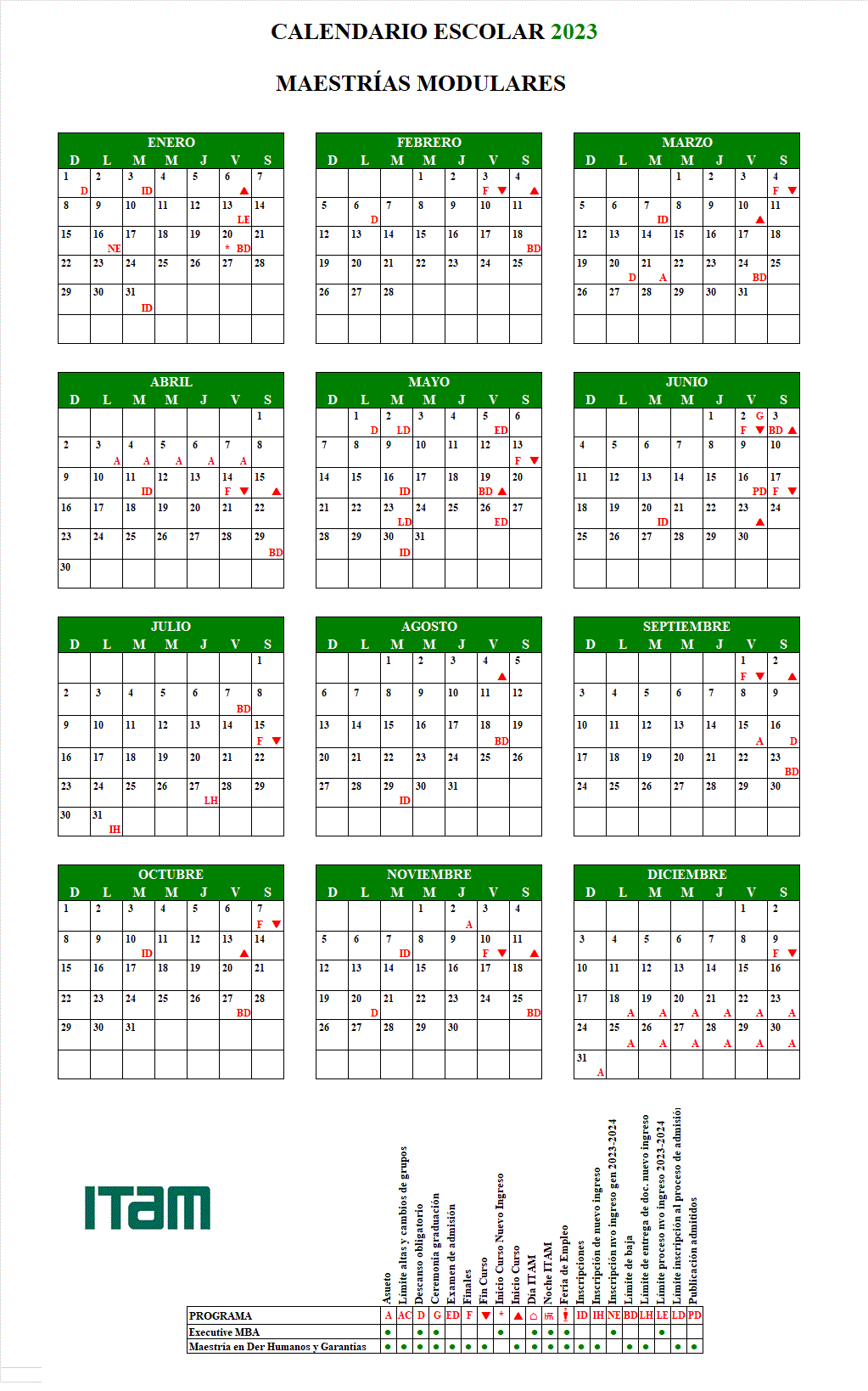 Calendario Itam 2024 Janel Linette