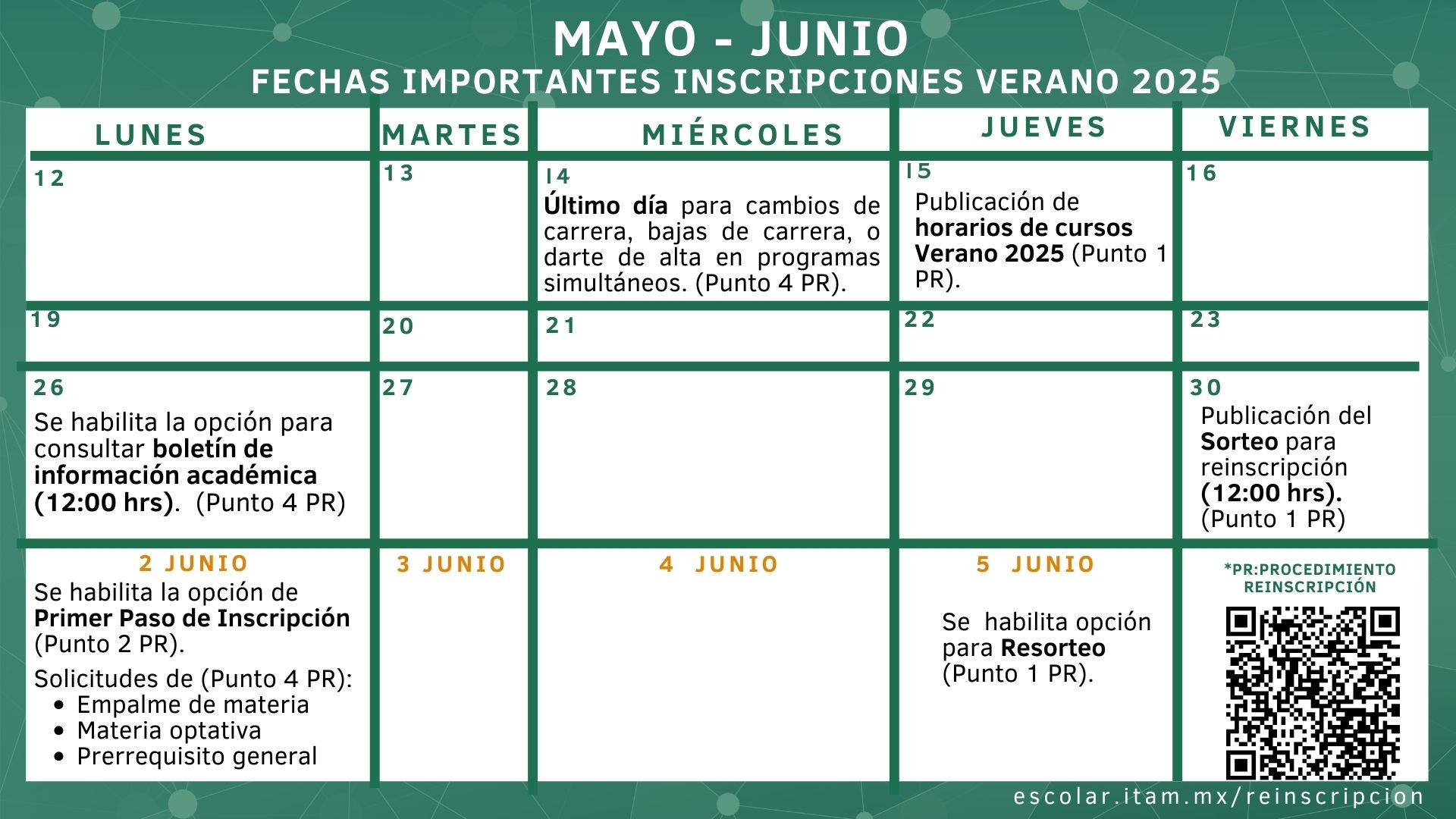 Calendario Mayo Junio