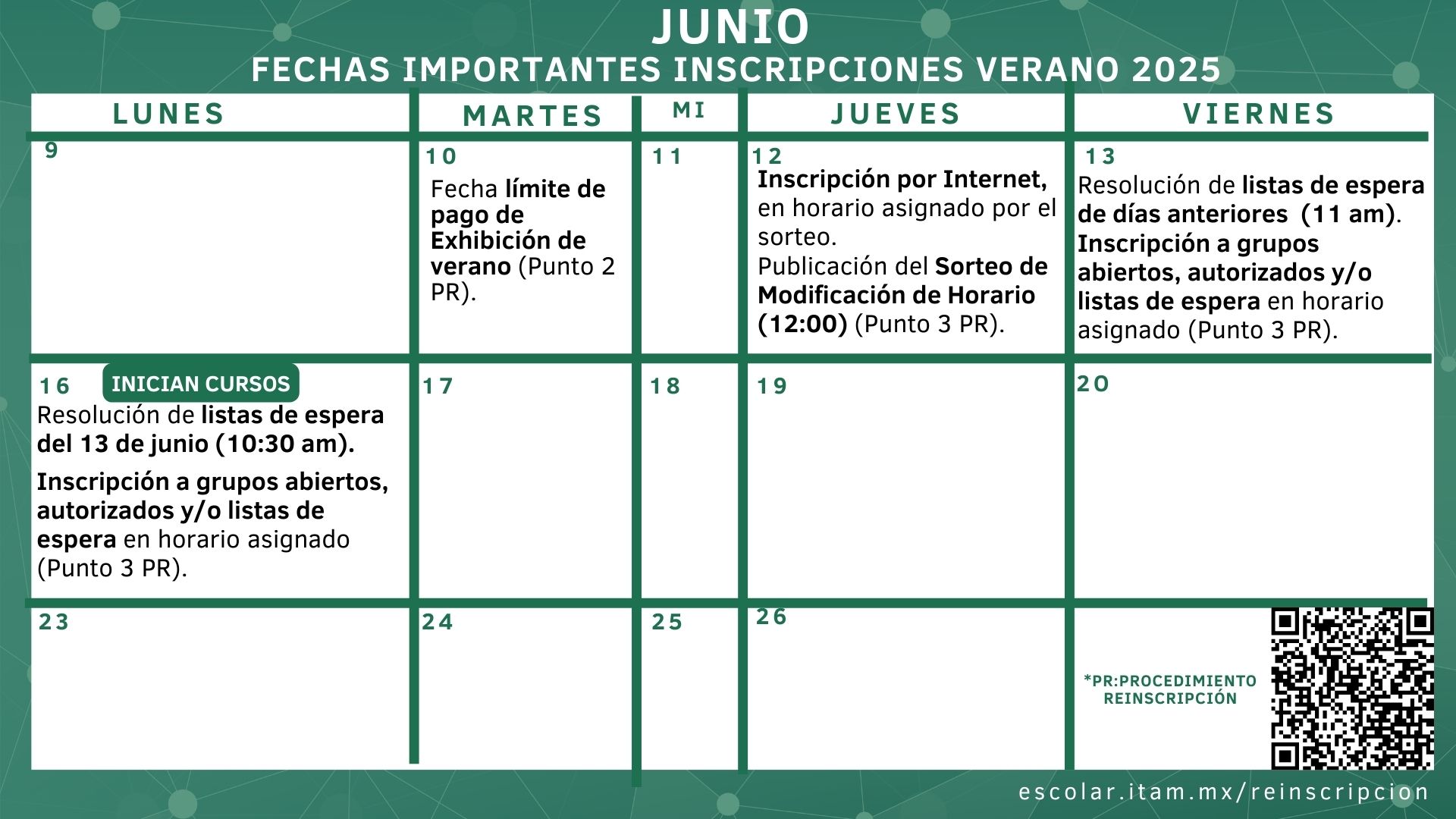 Calendario Junio